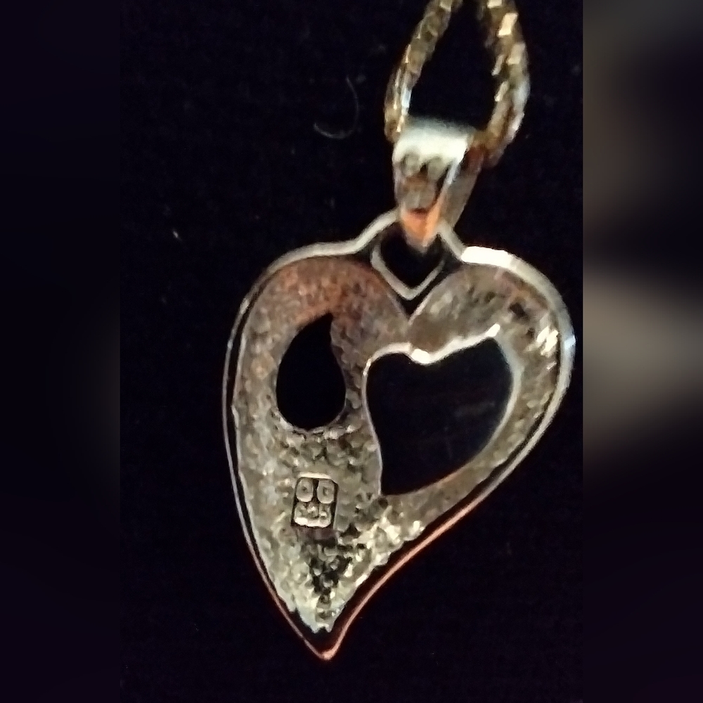 Solid Sterling Silver Designer Heart Necklace - image 6